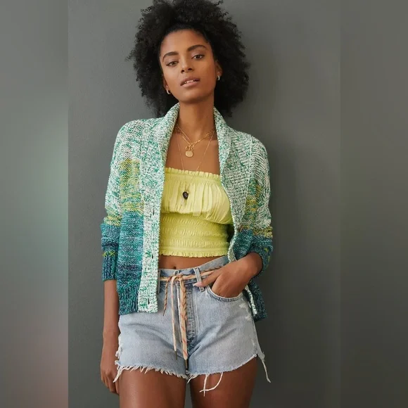 EUC Pilcro Anthropologie Sunset Embroidered Cardigan size Small - Picture 3 of 13